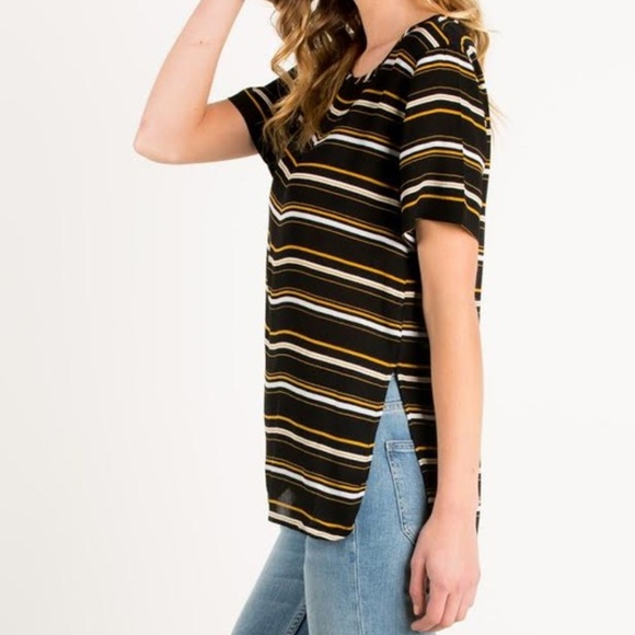 NEW Striped Top | Black - Picture 4 of 5